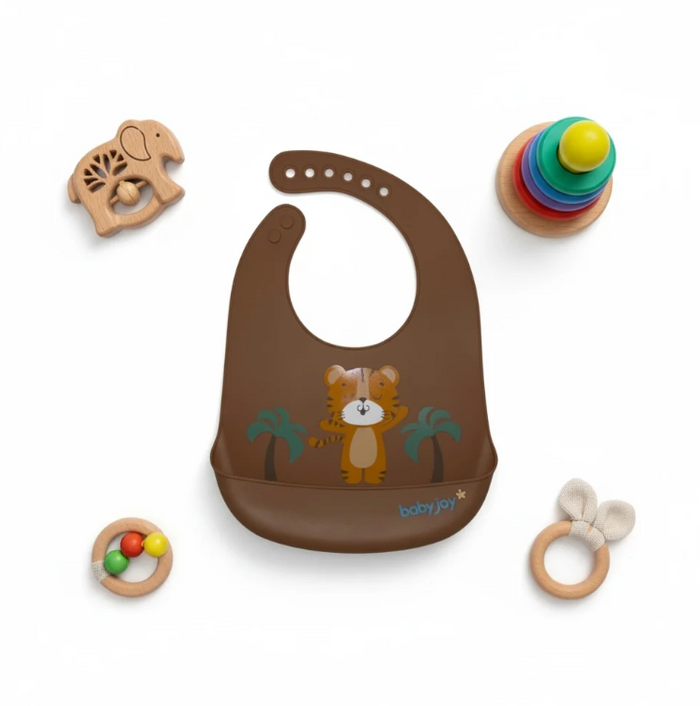 Tiger Brown Silicone Bib image 0