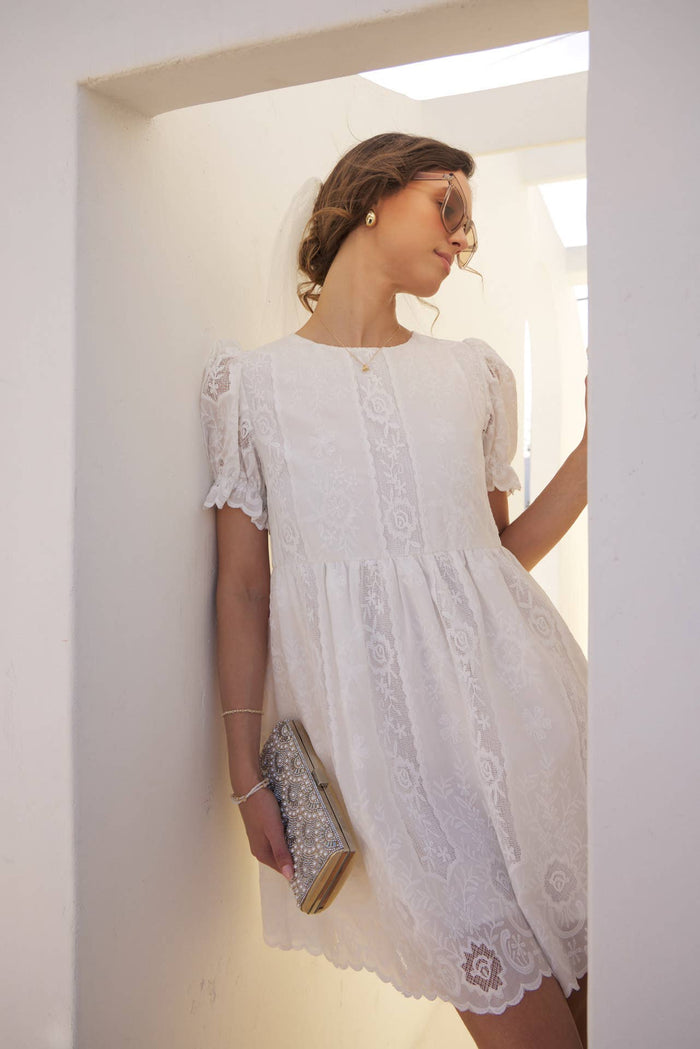 Timeless White Lace Detail Dress