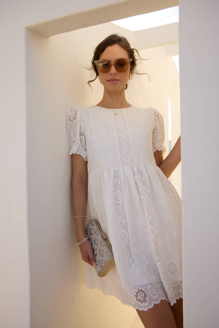 Timeless White Lace Detail Dress