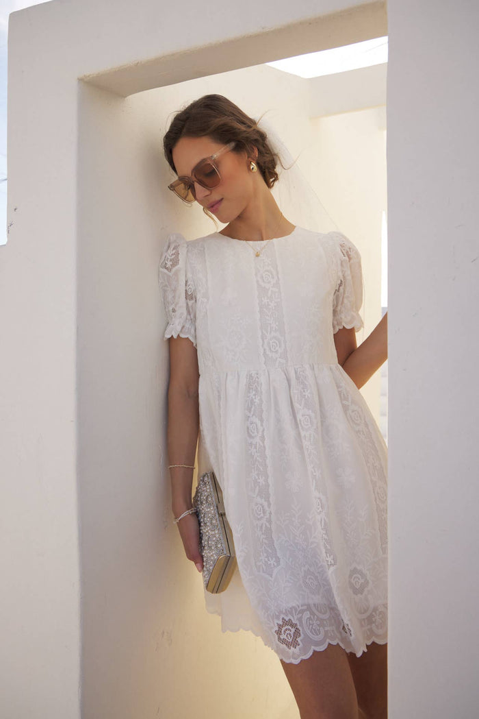 Timeless White Lace Detail Dress