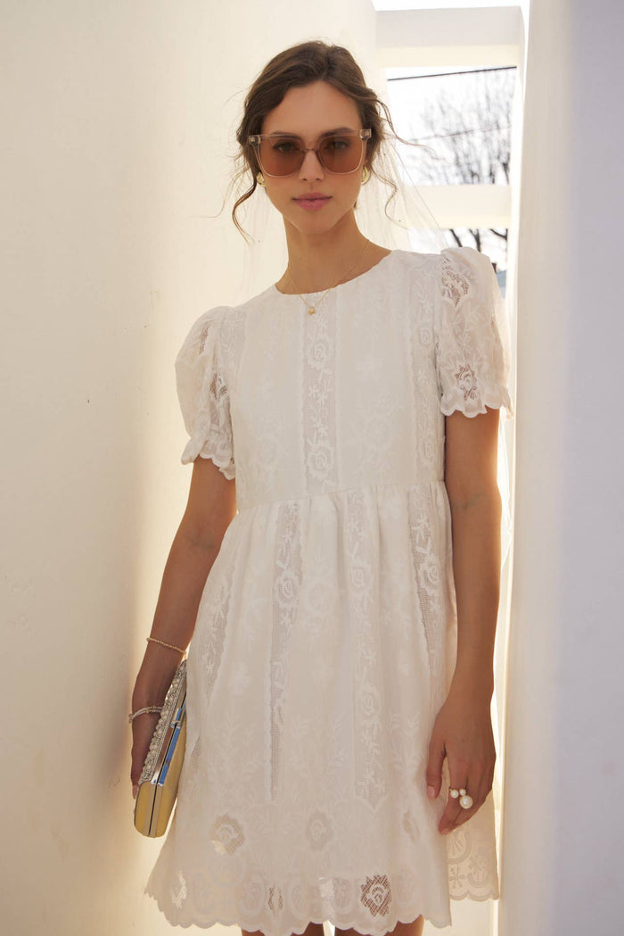 Timeless White Lace Detail Dress