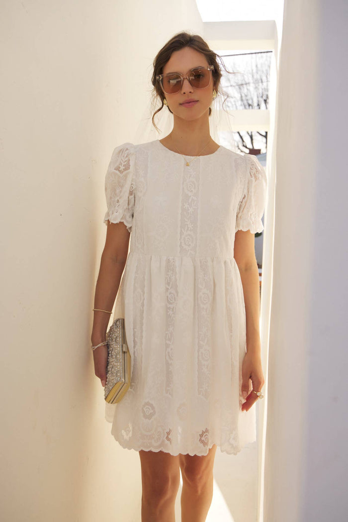 Timeless White Lace Detail Dress