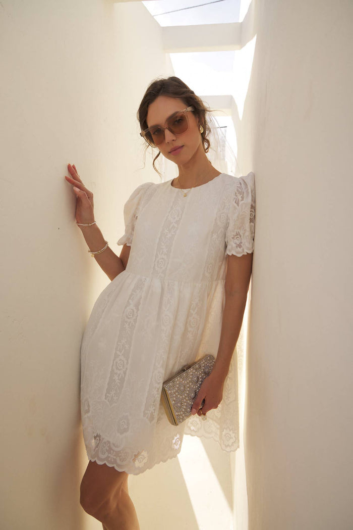 Timeless White Lace Detail Dress