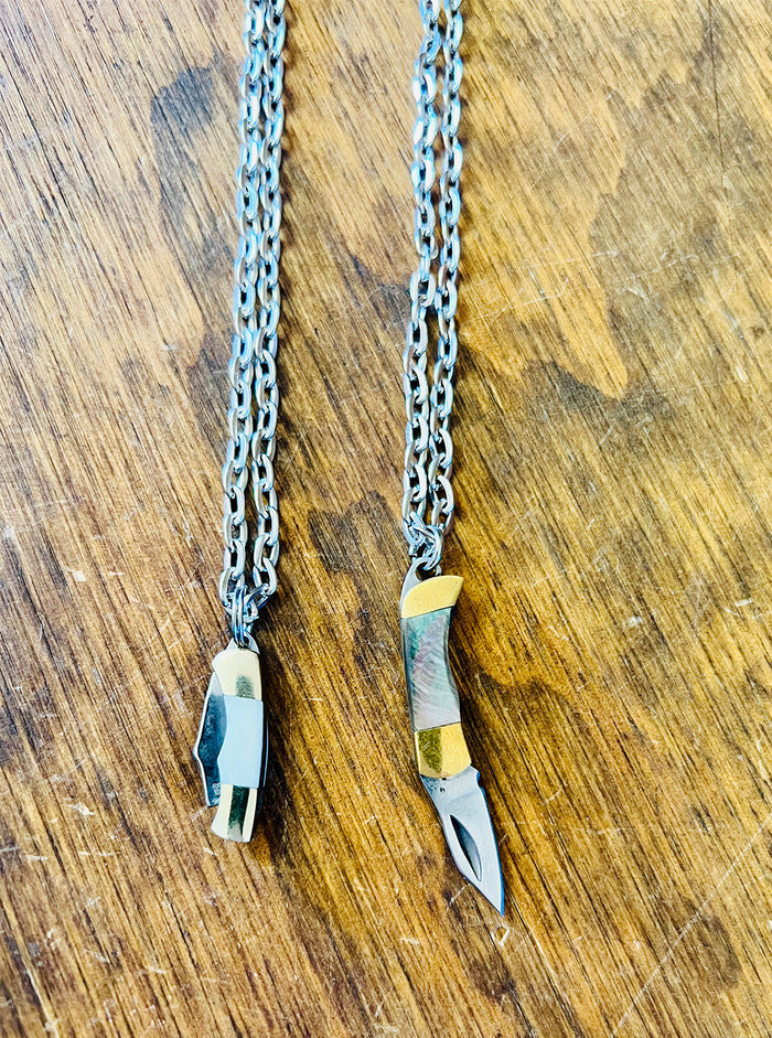 Tiny Switchblade Stiletto Necklaces