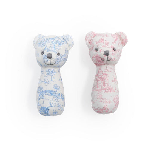Toile Teddy Bear Rattle