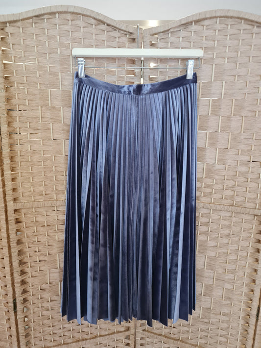 Topshop Grey Velour Pleated Skirt 10 NWT