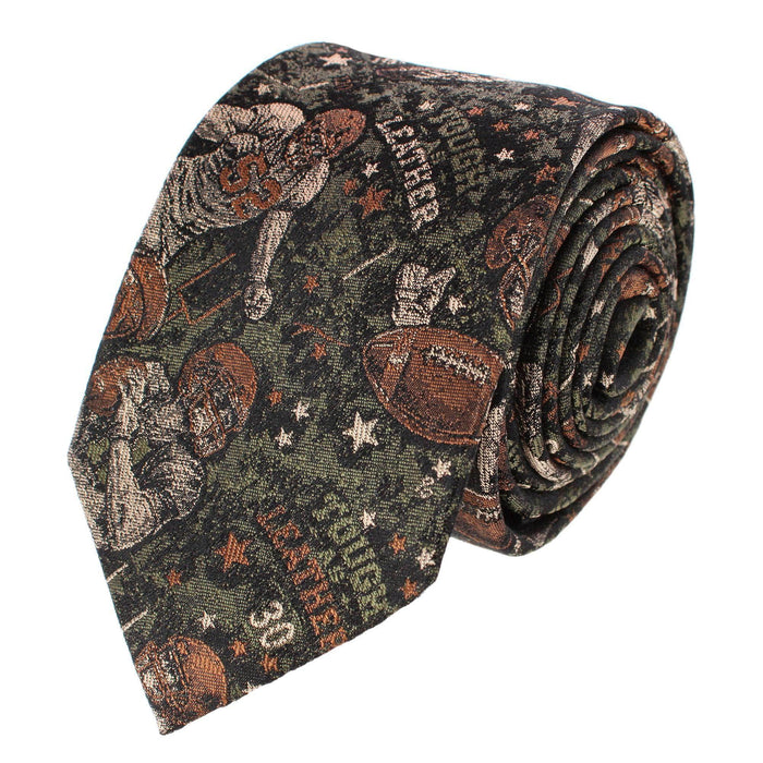 Tough As Leather Football Silk Novelty Necktie