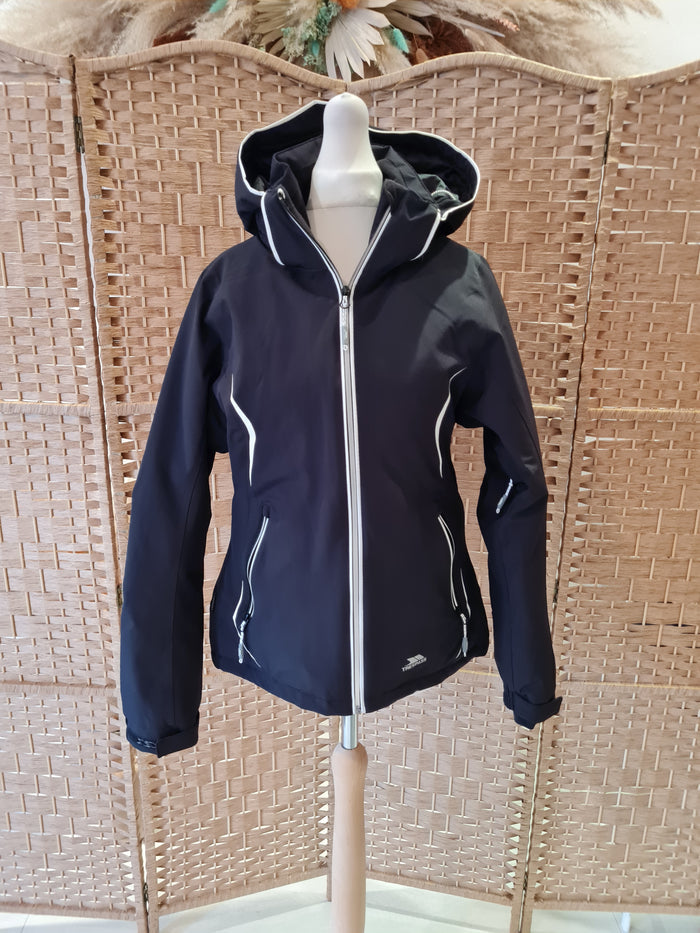 Trespass waterproof black lined jacket 10