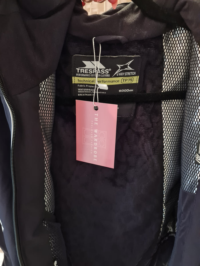 Trespass waterproof black lined jacket 10