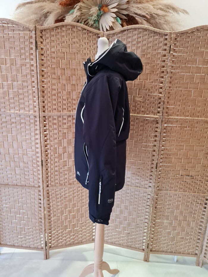 Trespass waterproof black lined jacket 10