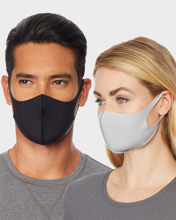 32 Degrees Black/Black/Grey Unisex 3 Pack Face Covering Mask