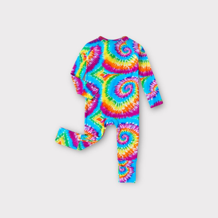 Unisex Tie-Dye Bamboo Sleeper – Vibrant Dreams Baby Outfit image 1
