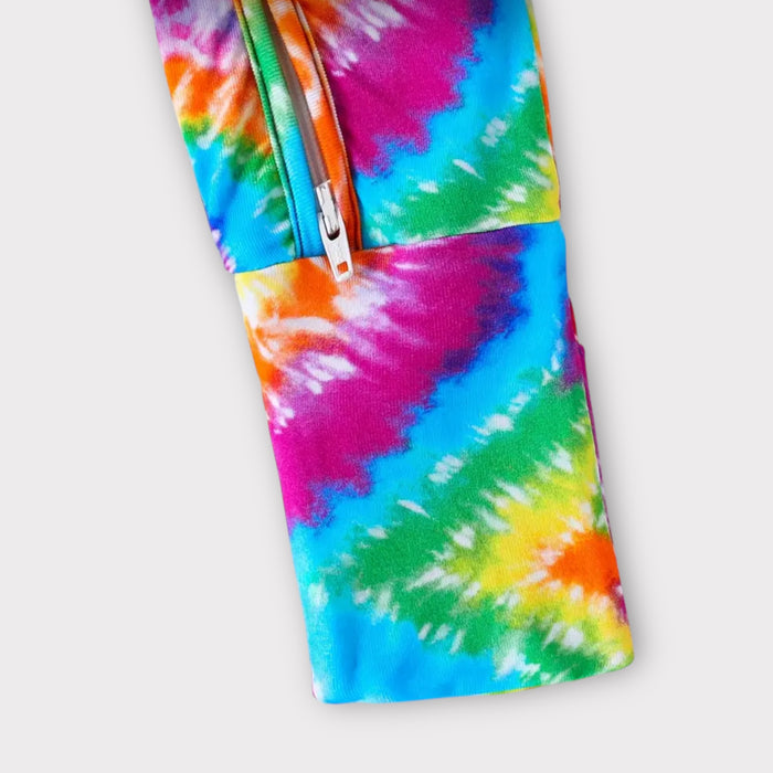 Unisex Tie-Dye Bamboo Sleeper – Vibrant Dreams Baby Outfit image 3