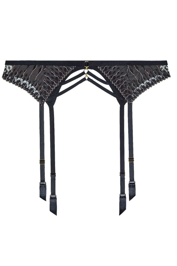 Aubade Voodoo Kiss Suspender Belt in Millenium Black