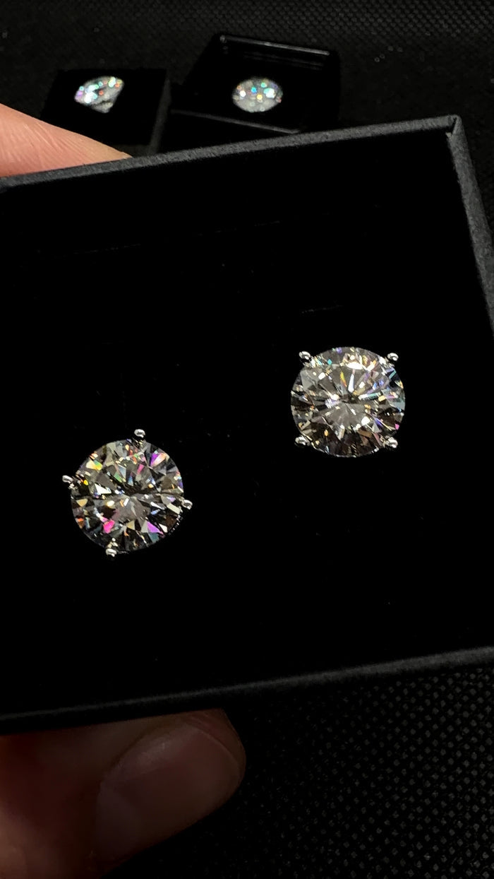 VVS Moissanite Earring Studs (4CT) 10mm