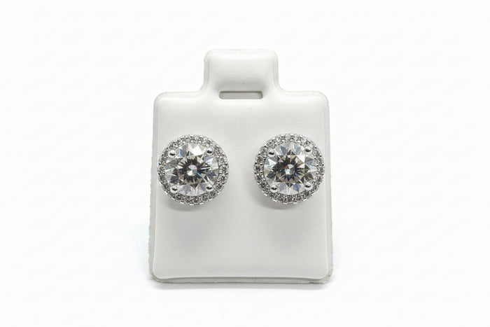 VVS Moissanite “Halo” Earring Studs