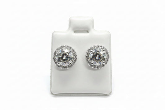 VVS Moissanite “Halo” Earring Studs