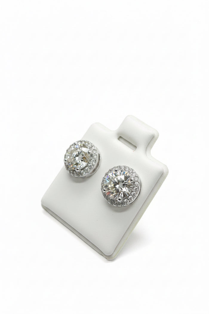 VVS Moissanite “Halo” Earring Studs