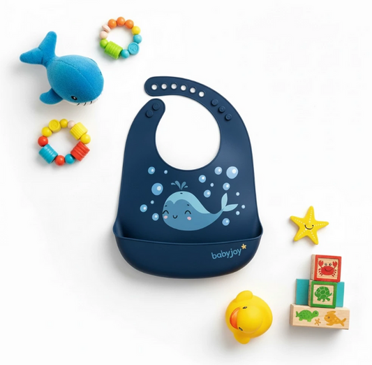 Whale Blue Silicone Bib image 0
