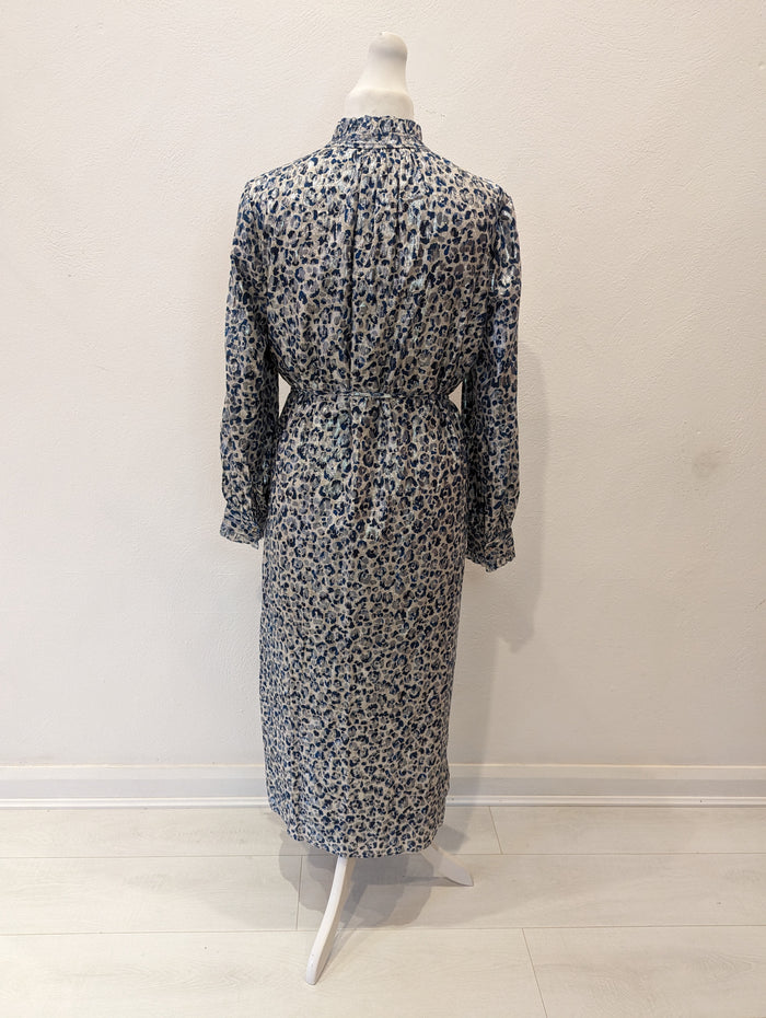 Whistles Animal Metallic Silk Dress 14 NWT