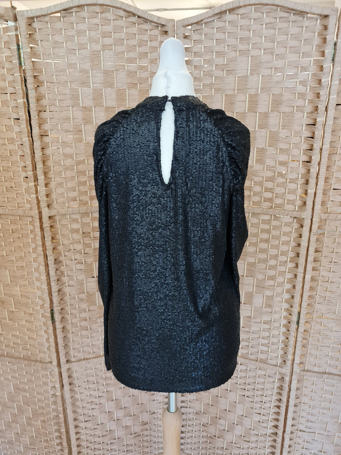 Whistles Black Sequin Top 10