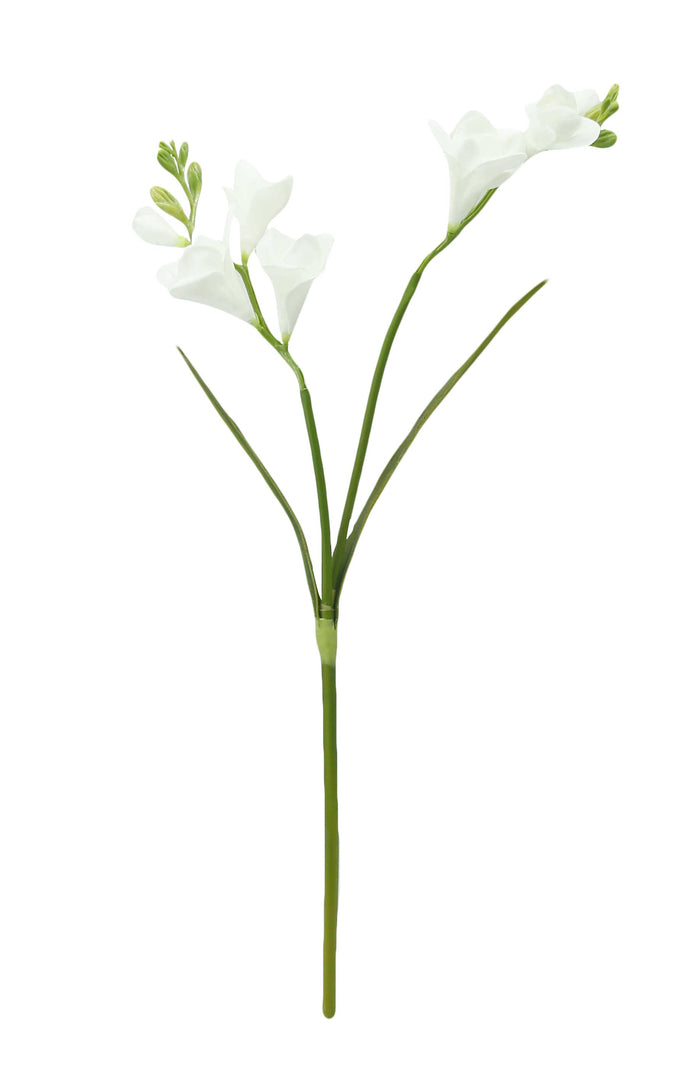 White 20" Soft Real Touch Artificial Freesia -2 sprays