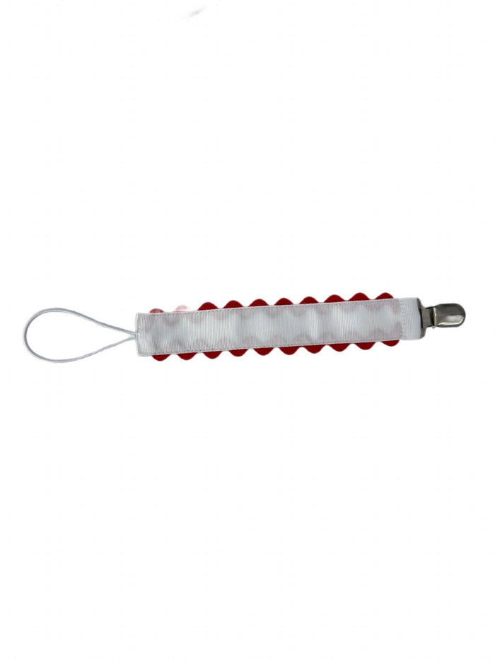 White with Red Ric Rac Paci Clip
