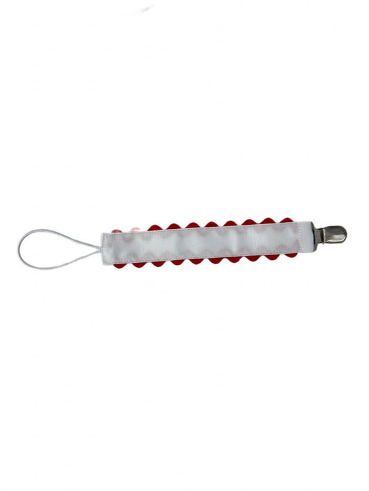 White with Red Ric Rac Paci Clip