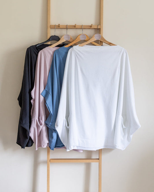 Wide Cowl Neck Top in Pink