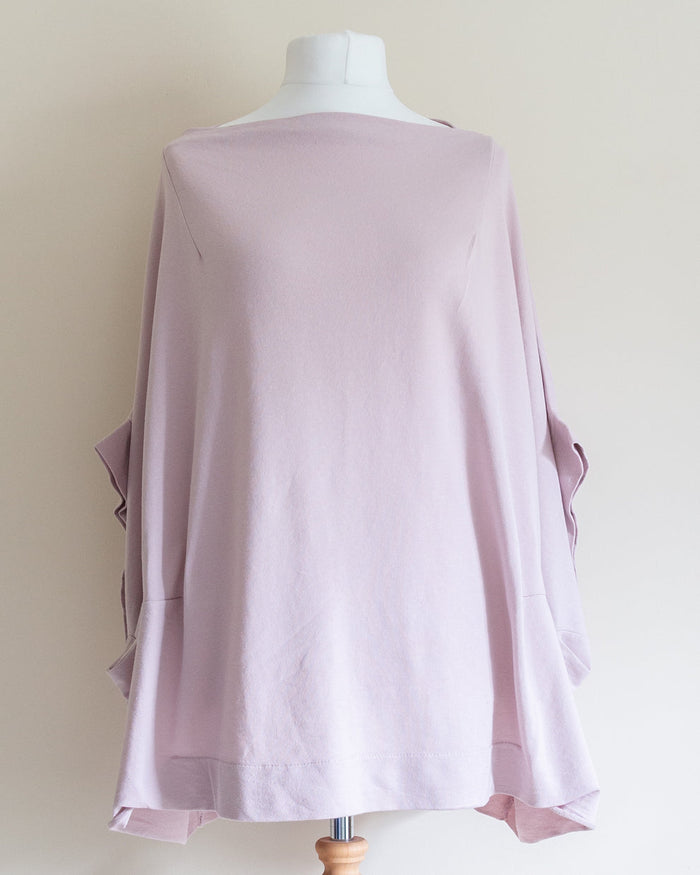 Wide Cowl Neck Top in Pink