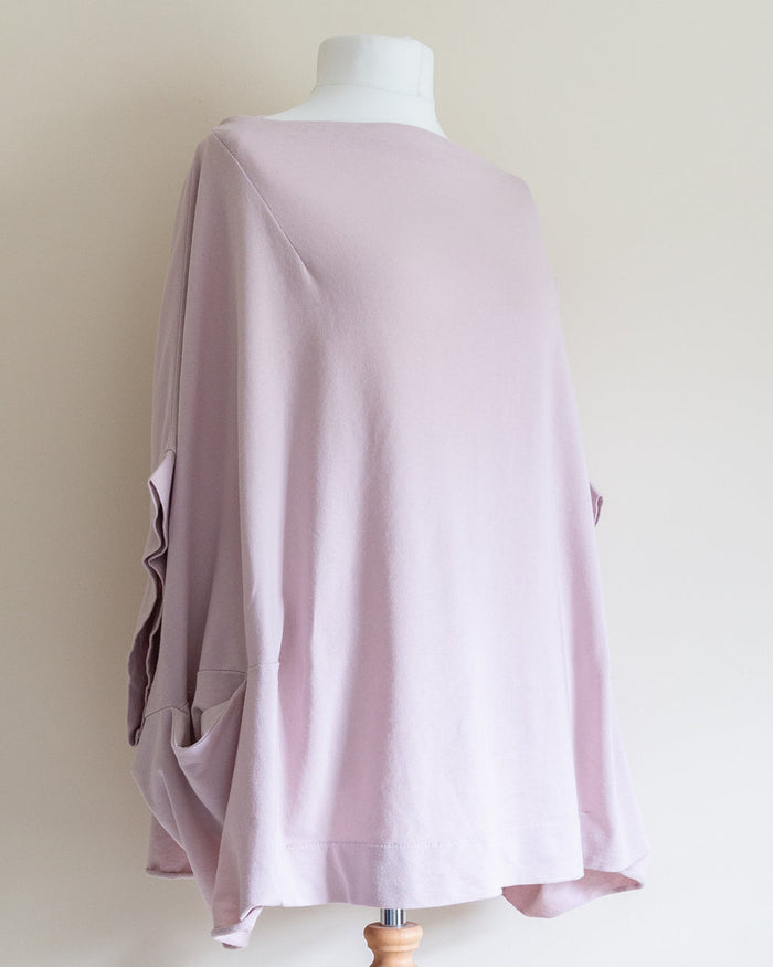 Wide Cowl Neck Top in Pink