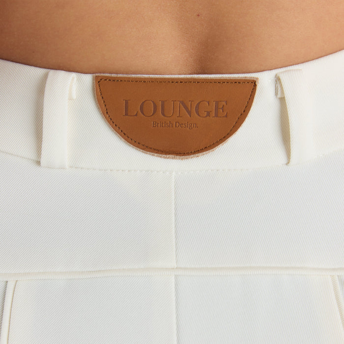 Wide-Leg Pleat Detail Trousers - Off White