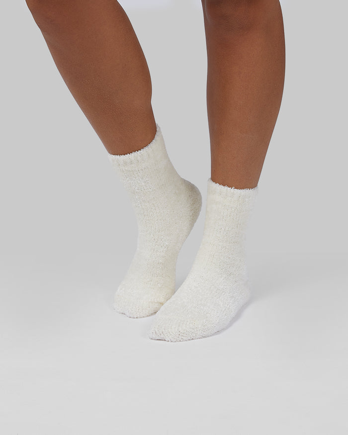 32 Degrees Black / Cream / Potent Purple _ Women's 3-Pack Cozy Lounge socks {bottom}{right}