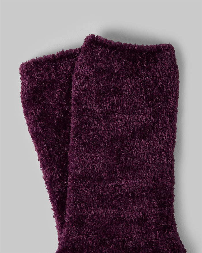 32 Degrees Black / Cream / Potent Purple _ Women's 3-Pack Cozy Lounge socks {bottom}{right}