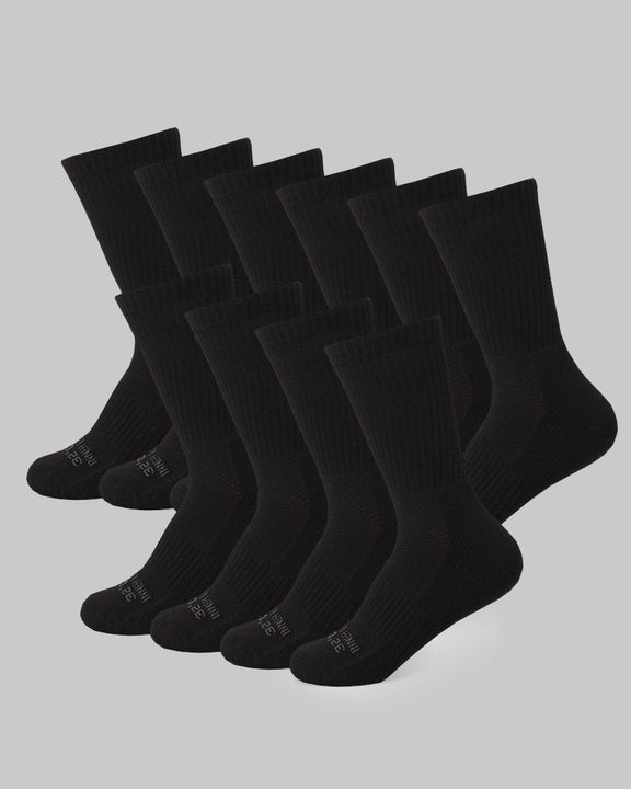 32 Degrees Black _ Women's 5-Pack Cool Comfort Crew Socks {bottom}{right}