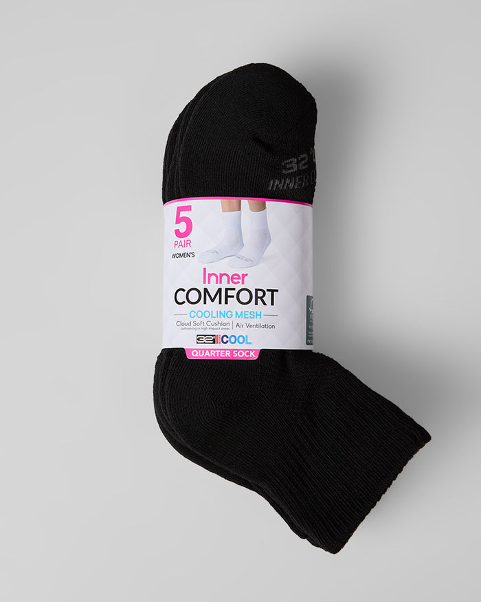 WOMEN'S 5-PACK COOL COMFORT QUARTER SOCKS