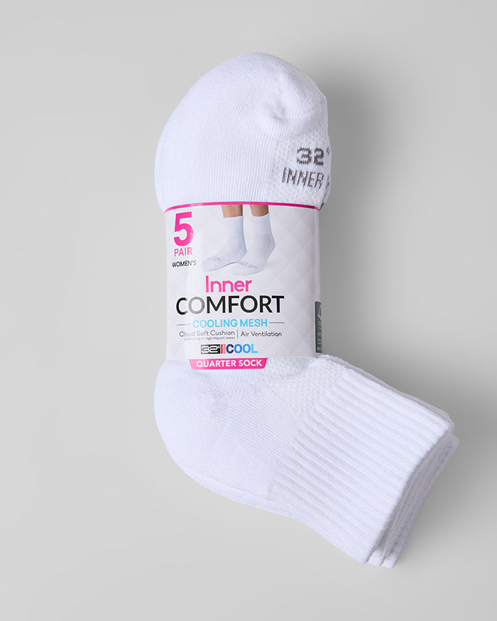 WOMEN'S 5-PACK COOL COMFORT QUARTER SOCKS