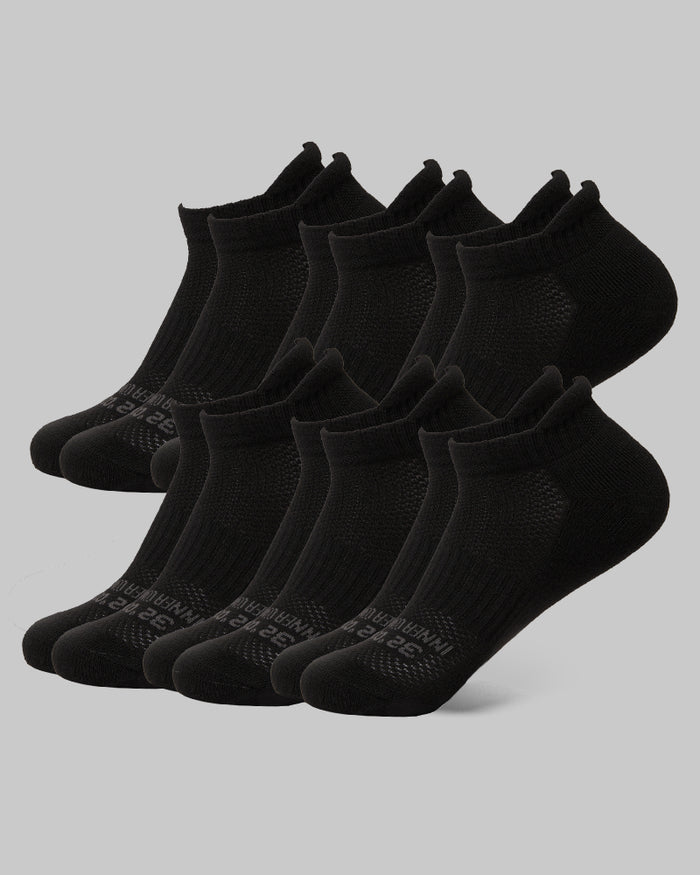 32 Degrees Black _ Women's 6-Pack Cool Comfort Ankle Running Socks {bottom}{right}