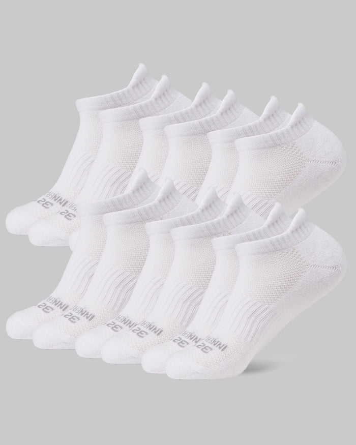 32 Degrees White _ Women's 6-Pack Cool Comfort Ankle Running Socks {bottom}{right}