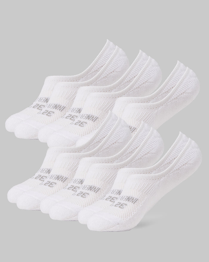 32 Degrees White _ Women's 6-Pack Cool Comfort No Show Socks {bottom}{right}