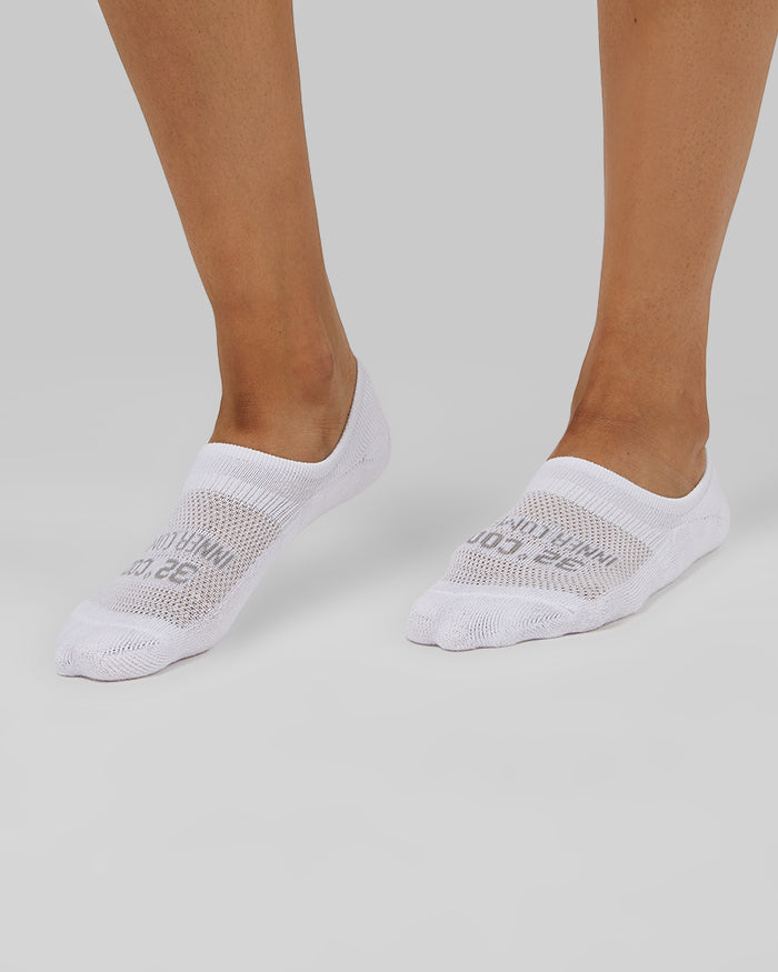 32 Degrees White _ Women's 6-Pack Cool Comfort No Show Socks {bottom}{right}
