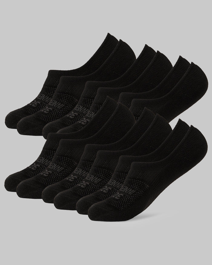 32 Degrees Black _ Women's 6-Pack Cool Comfort No Show Socks {bottom}{right}