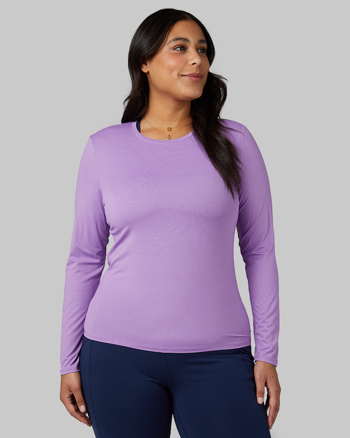 32 Degrees Fairy Wren _ Women's Air Mesh Long sleeve T-shirt {model: Aimee is 5'9"and size 12 wearing size L}{bottom}{right} {bottom}{right}