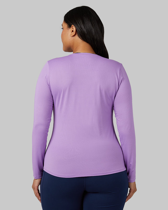 32 Degrees Fairy Wren _ Women's Air Mesh Long sleeve T-shirt {model: Aimee is 5'9"and size 12 wearing size L}{bottom}{right} {bottom}{right}
