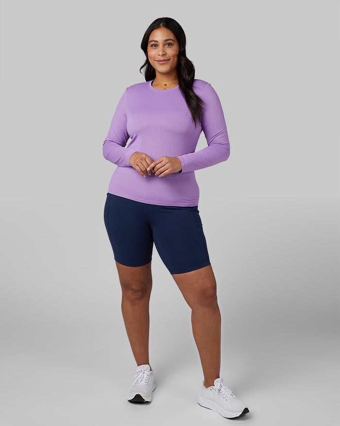 32 Degrees Fairy Wren _ Women's Air Mesh Long sleeve T-shirt {model: Aimee is 5'9"and size 12 wearing size L}{bottom}{right} {bottom}{right}
