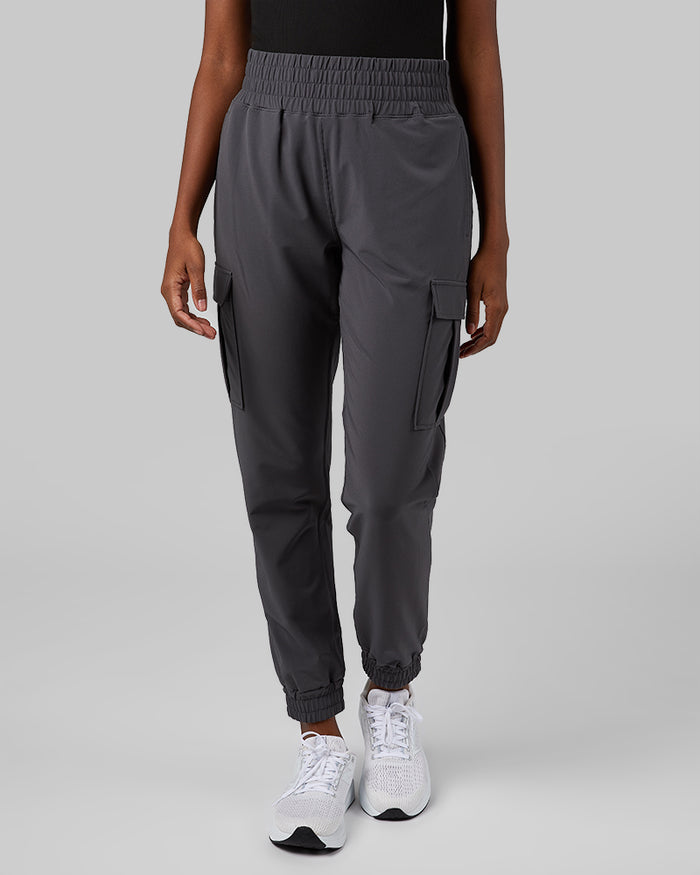 32 Degrees Lava Charcoal  _ Women's Commuter Cargo Jogger {model: Autumn is 5'7"and size 4, wearing size S}{bottom}{right} {bottom}{right}
