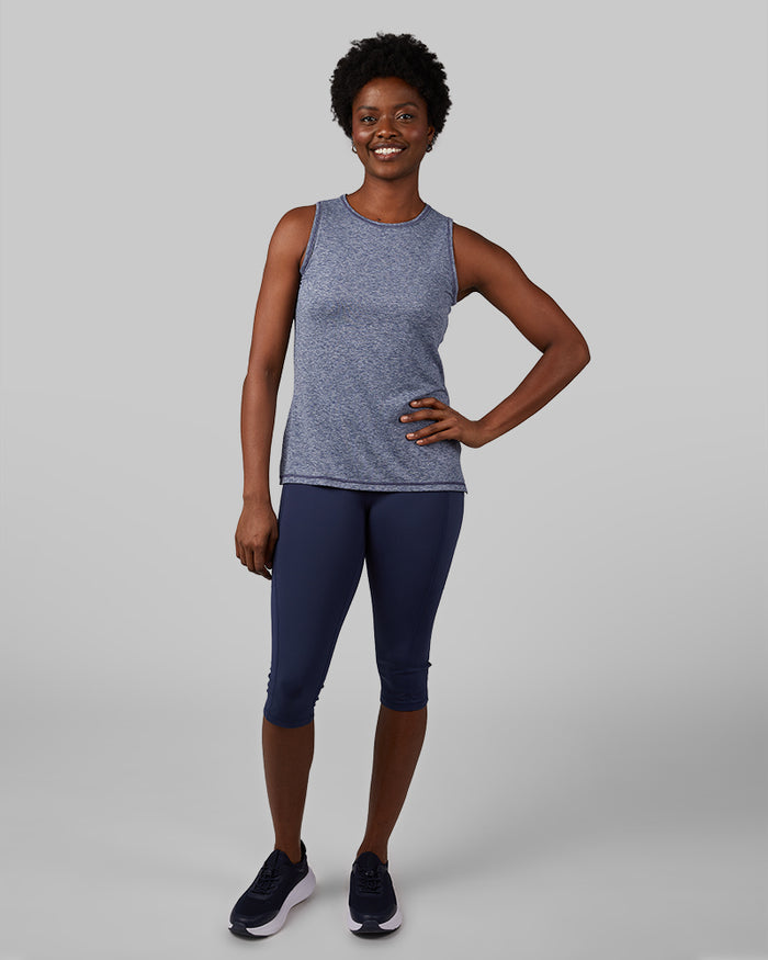 32 Degrees Inky Indigo Space Dye _ Women's Cool Active Tank {model: Wemi is 5'10"and size 2-4 wearing size S}{bottom}{right} {bottom}{right}