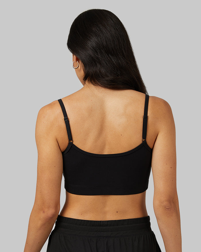 32 Degrees Black _ Women's Cool Bralette {model: Dani is 5'9" and size 2-4, wearing size S}{bottom}{right} {bottom}{right}