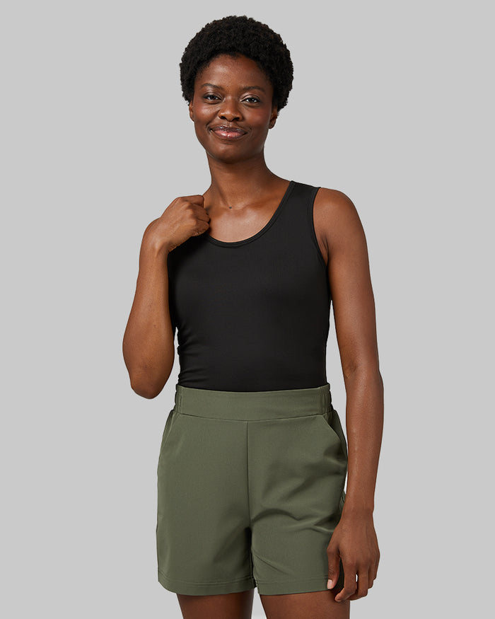 32 Degrees Black _ Women's Cool Fitted Bra Tank {model: Wemi is 5'10"and size 2-4 wearing size S}{bottom}{right} {bottom}{right}