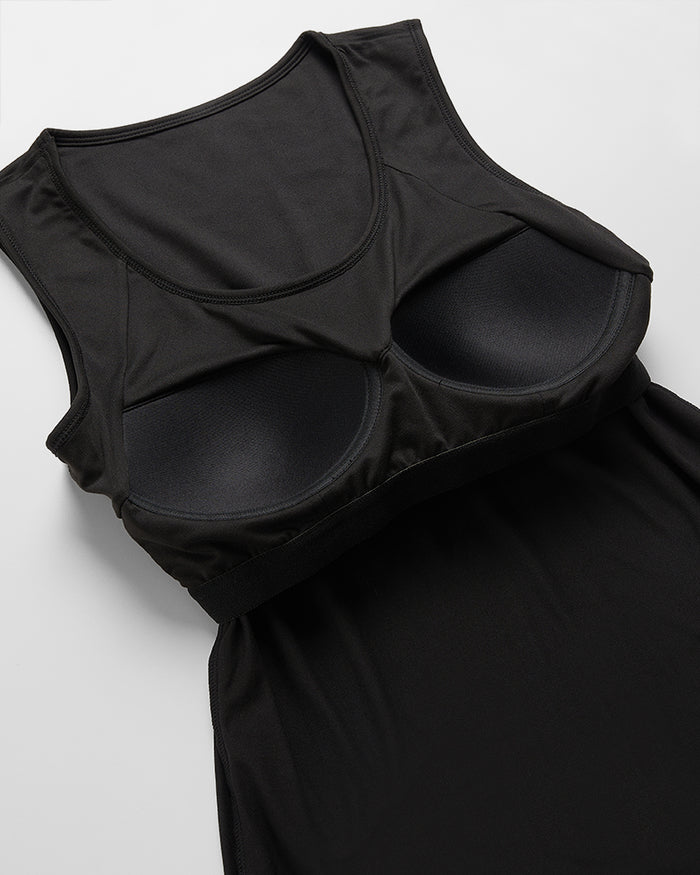 32 Degrees Black _ Women's Cool Fitted Bra Tank {bottom}{right}